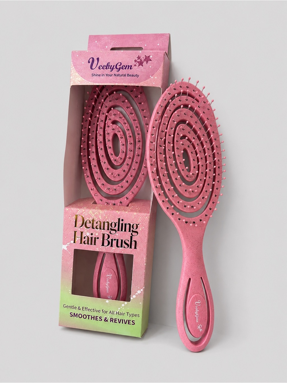 Detangling Wheat Straw Hair Brush for Straight & Curly Hair Wet & Dry Hair